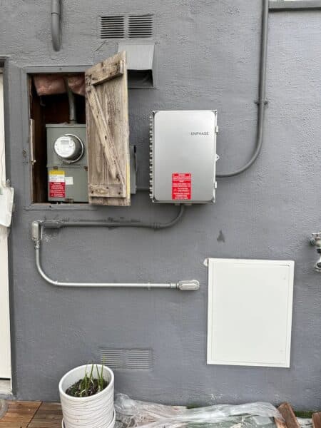 Exterior electrical equipment and conduit installed by Max Electric
