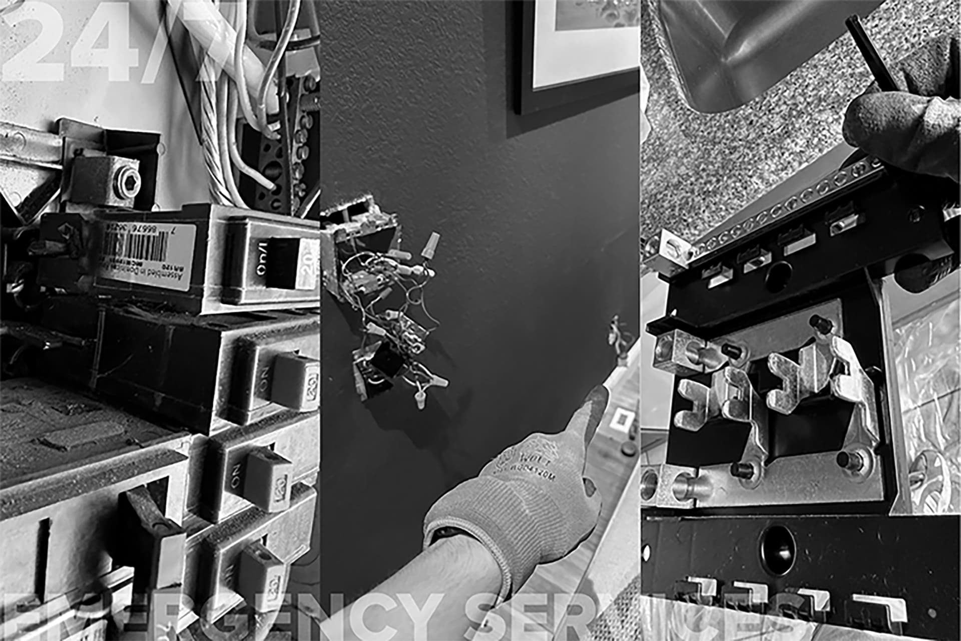 Types of emergency electrical services Common electrical emergency issues including panels, outlets, and damaged electrical components