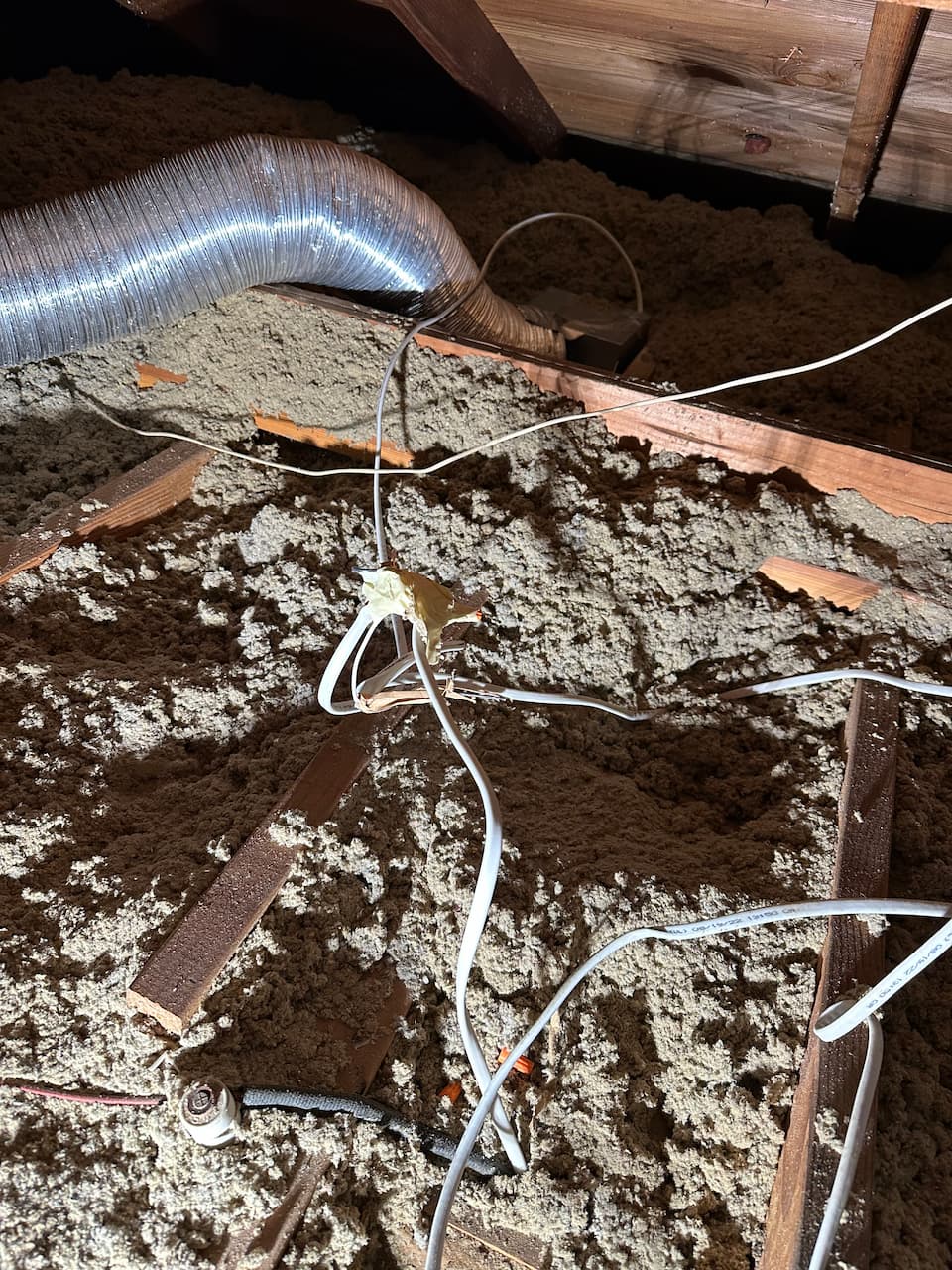 Old wiring condition found during knob and tube inspection