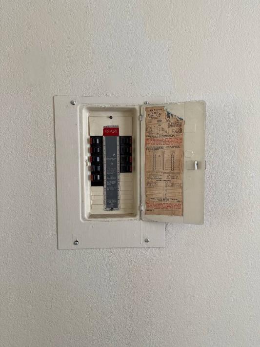 Old Federal Pacific electrical panel before replacement in San Francisco home