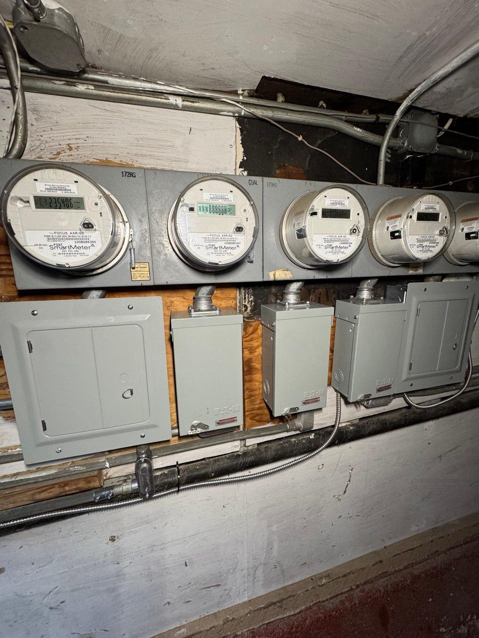 Upgraded multiple unit electrical panels after Federal Pacific replacement