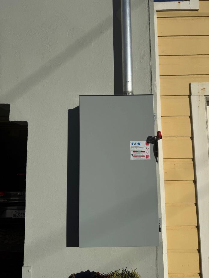 Exterior view of upgraded electrical panel for San Francisco home