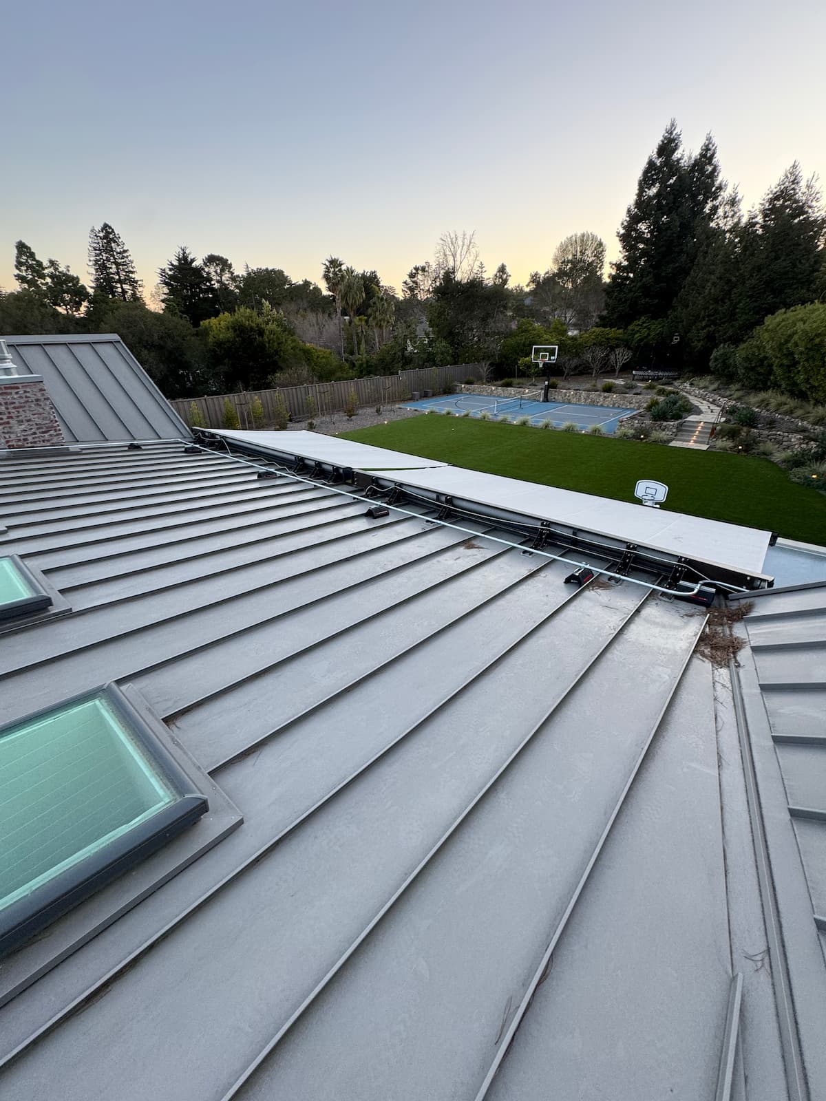 Roof access used for concealed outdoor heater wiring