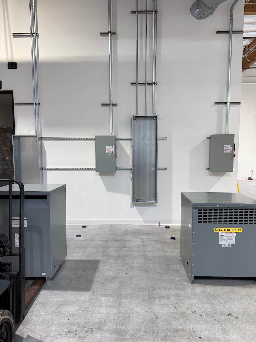 Finished industrial electrical panels and conduit