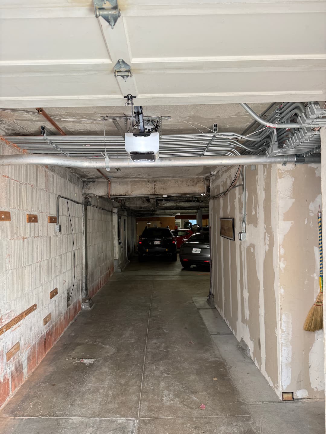 Garage access and limited space for electrical room work