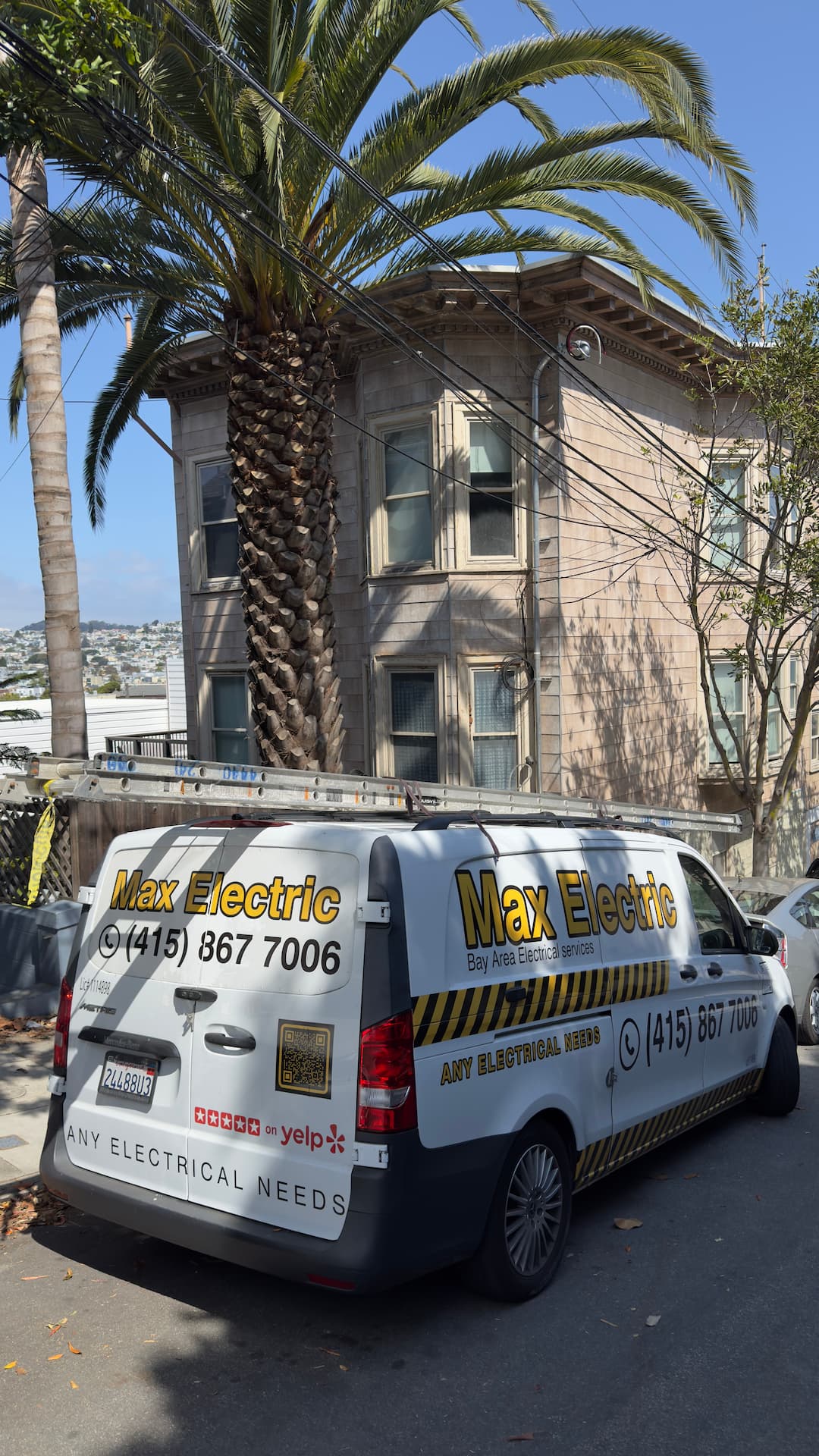 Max Electric van at multifamily electrical modernization project in San Francisco