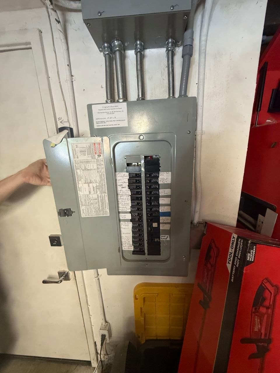 Old electrical panel before SPAN Smart Panel upgrade