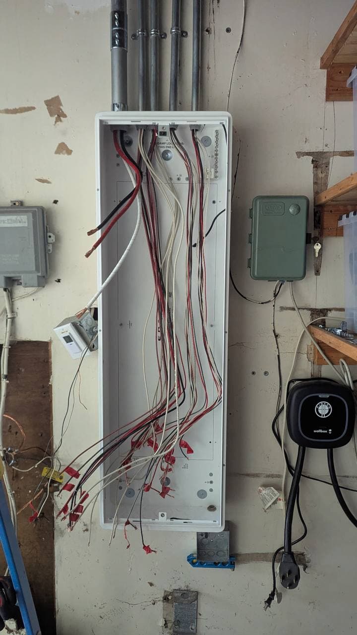 SPAN panel replacement wiring before connection