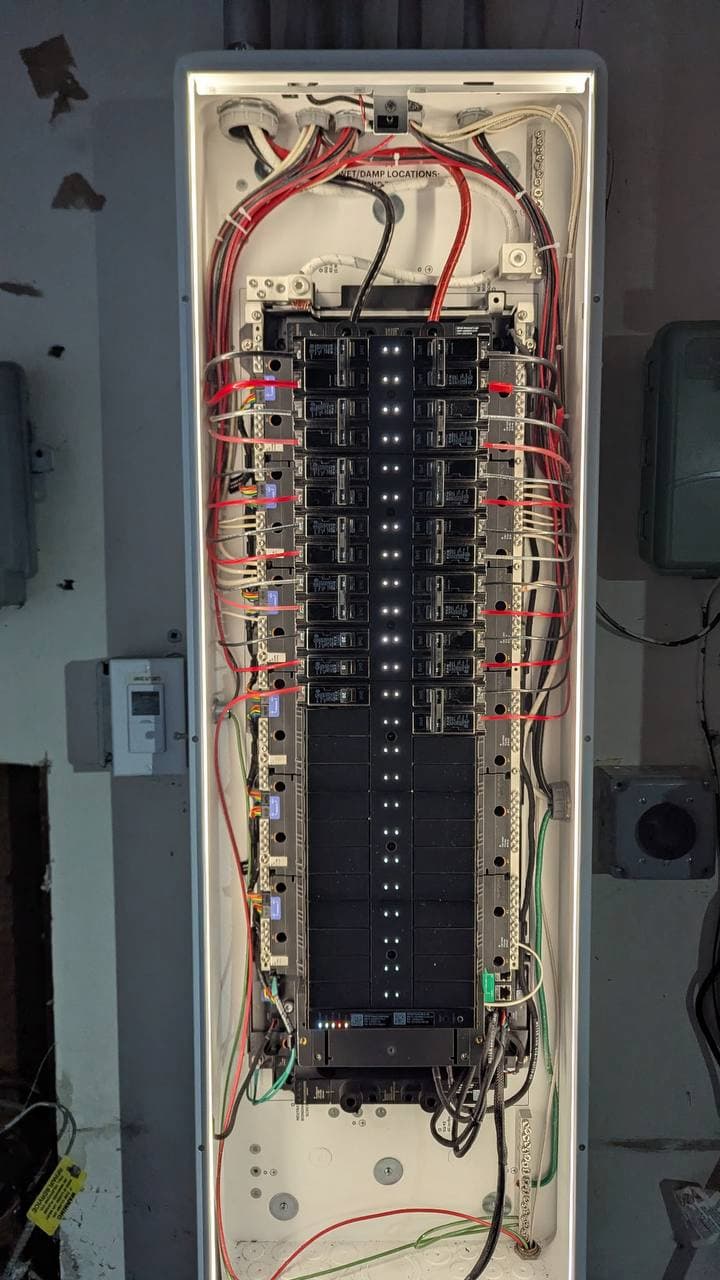 Completed internal wiring detail inside SPAN Smart Panel