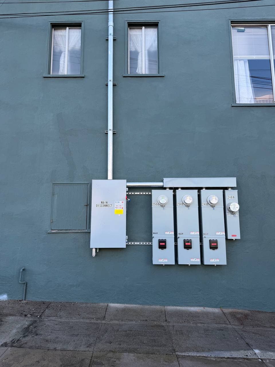 New meter and service equipment after upgrade