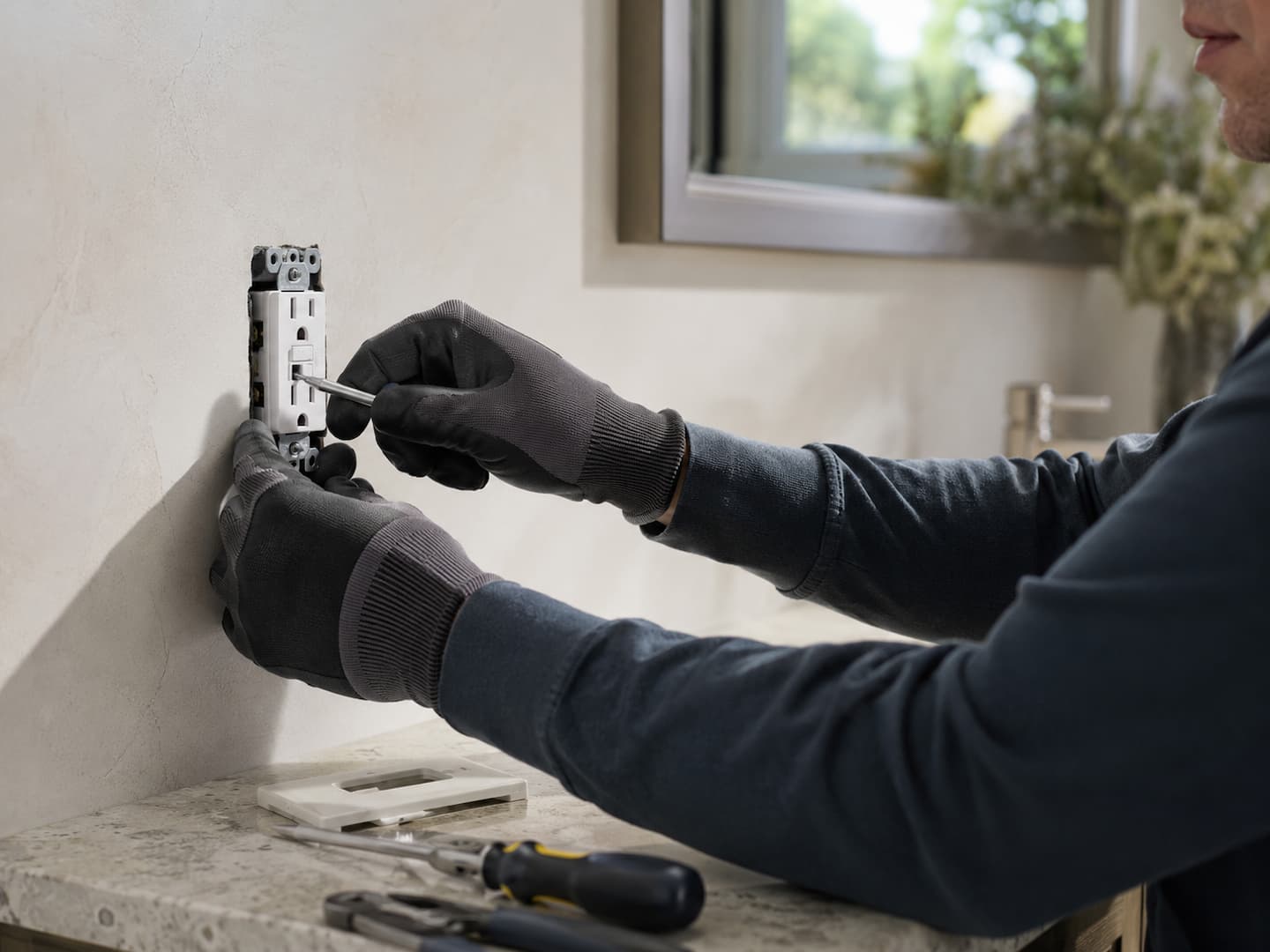 GFCI outlet repair in a Tiburon home