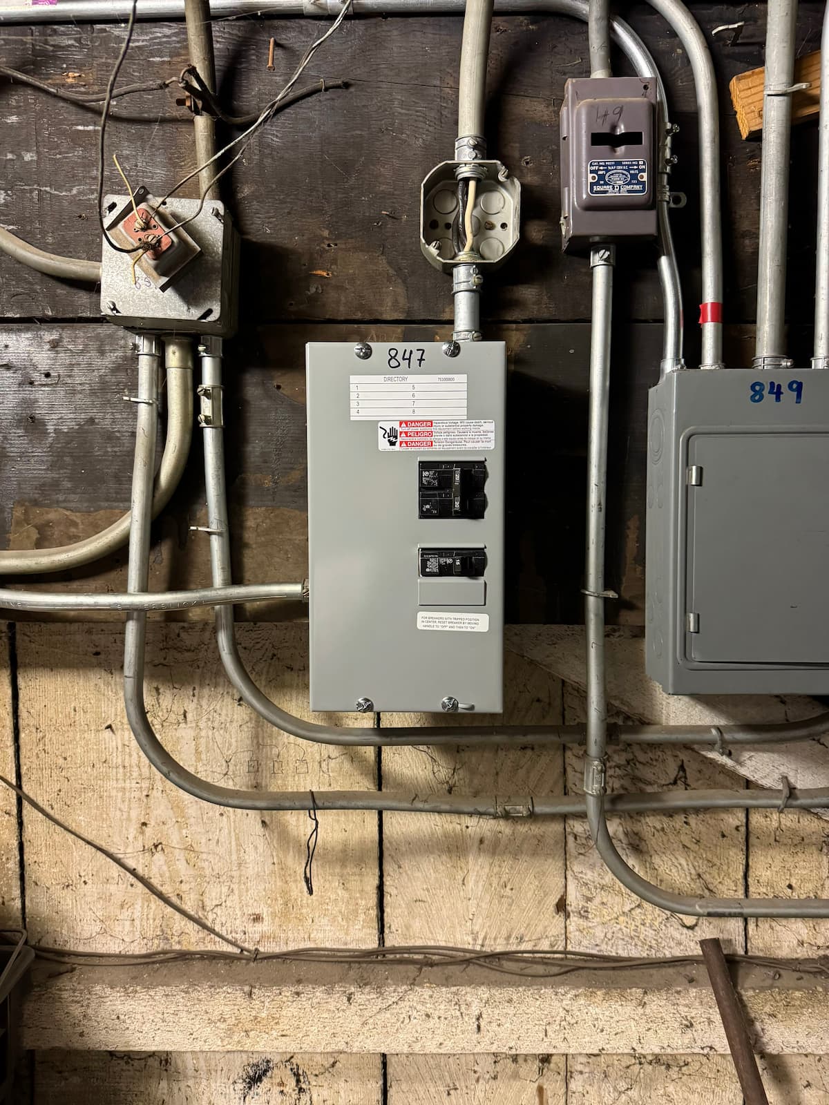 Small utility room before electrical panel replacement in San Francisco