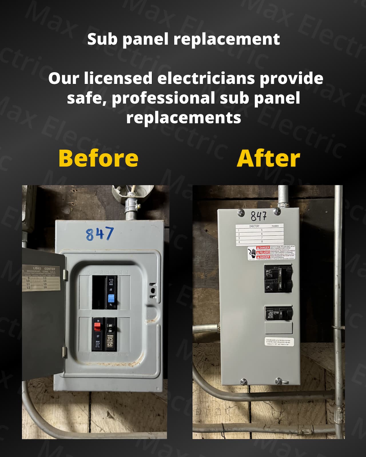 Before and after panel replacement comparison