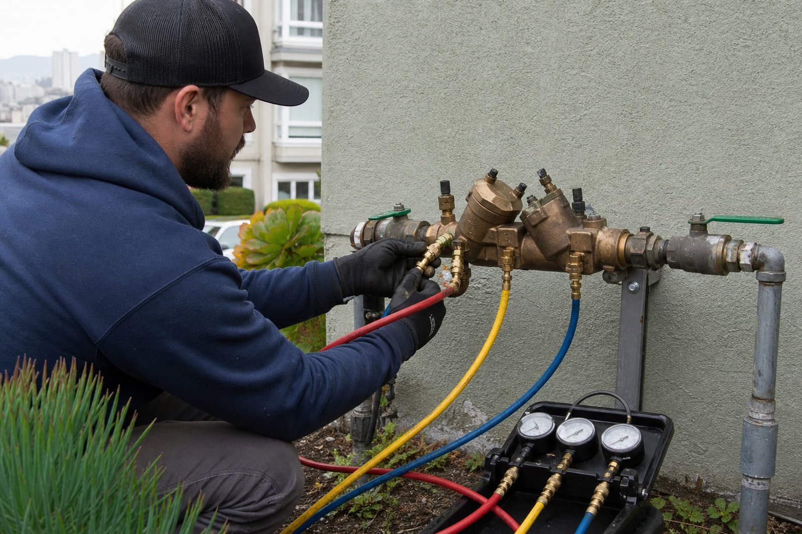 Professional backflow testing and prevention in san francisco work area and equipment