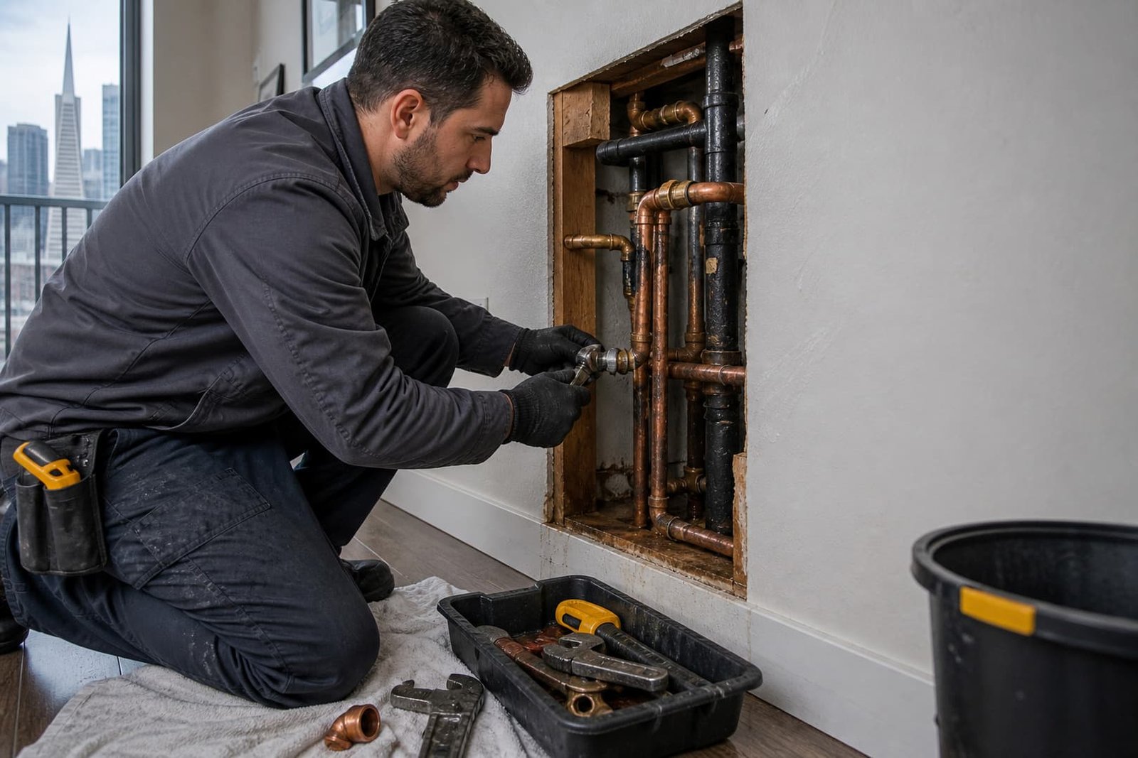 Emergency Burst Pipe Repair in San Francisco service assessment by a plumber