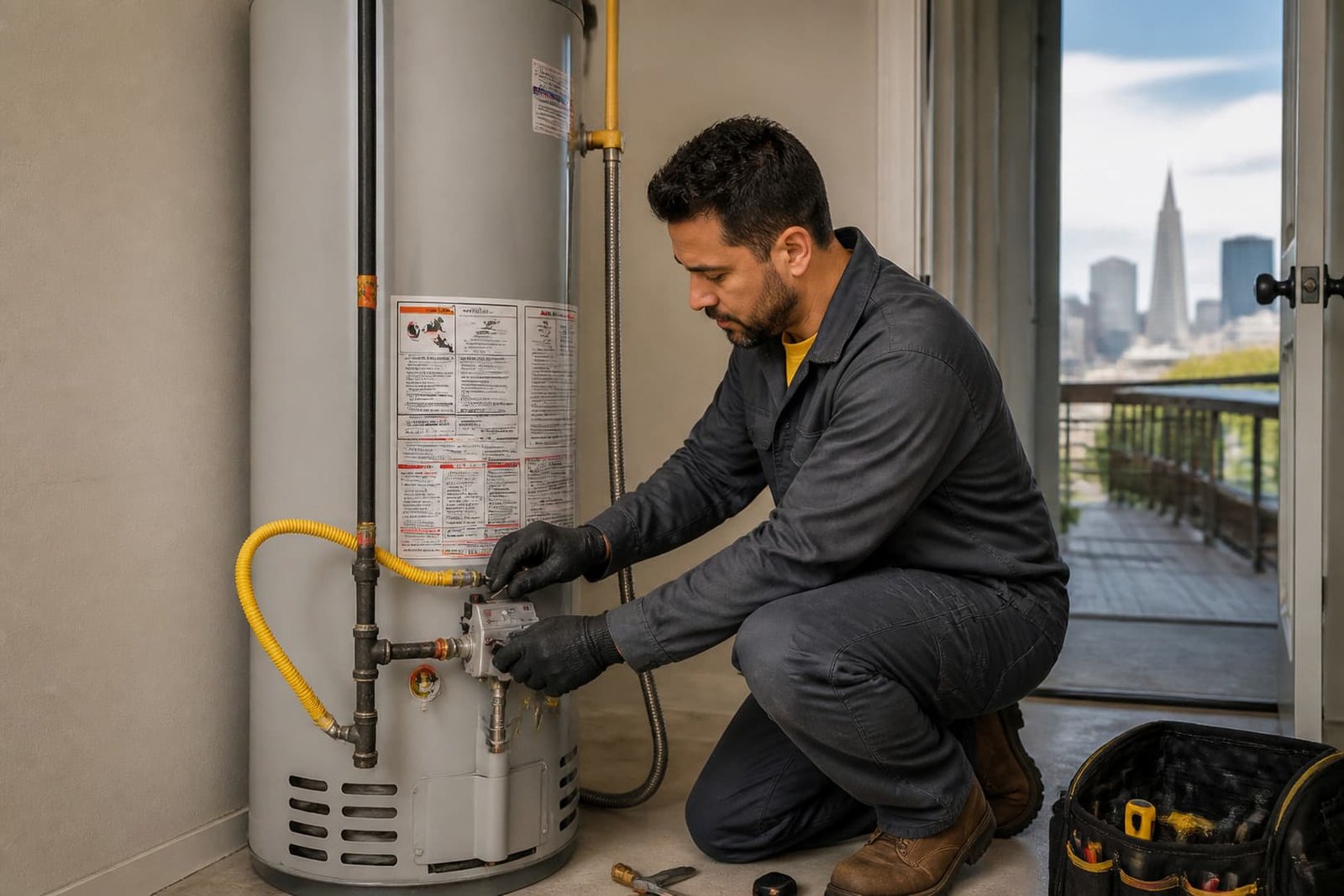 Water Heater Installation in San Francisco service assessment by a plumber