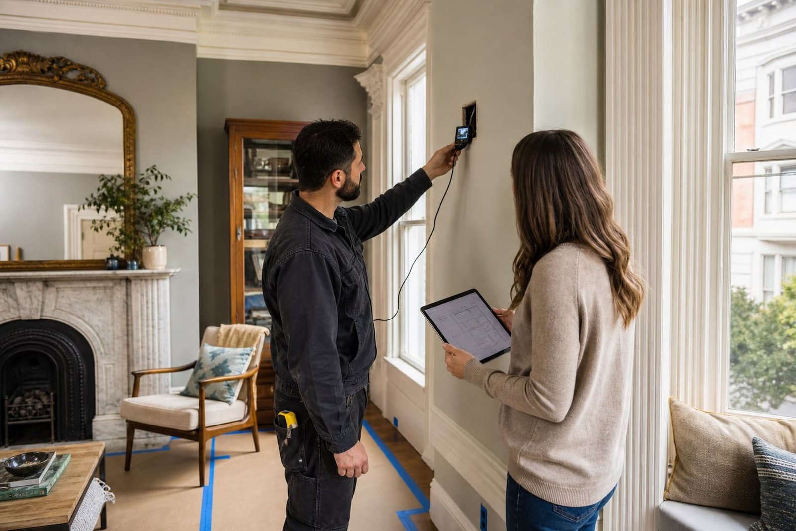 Planning limited plaster access in a historic San Francisco interior