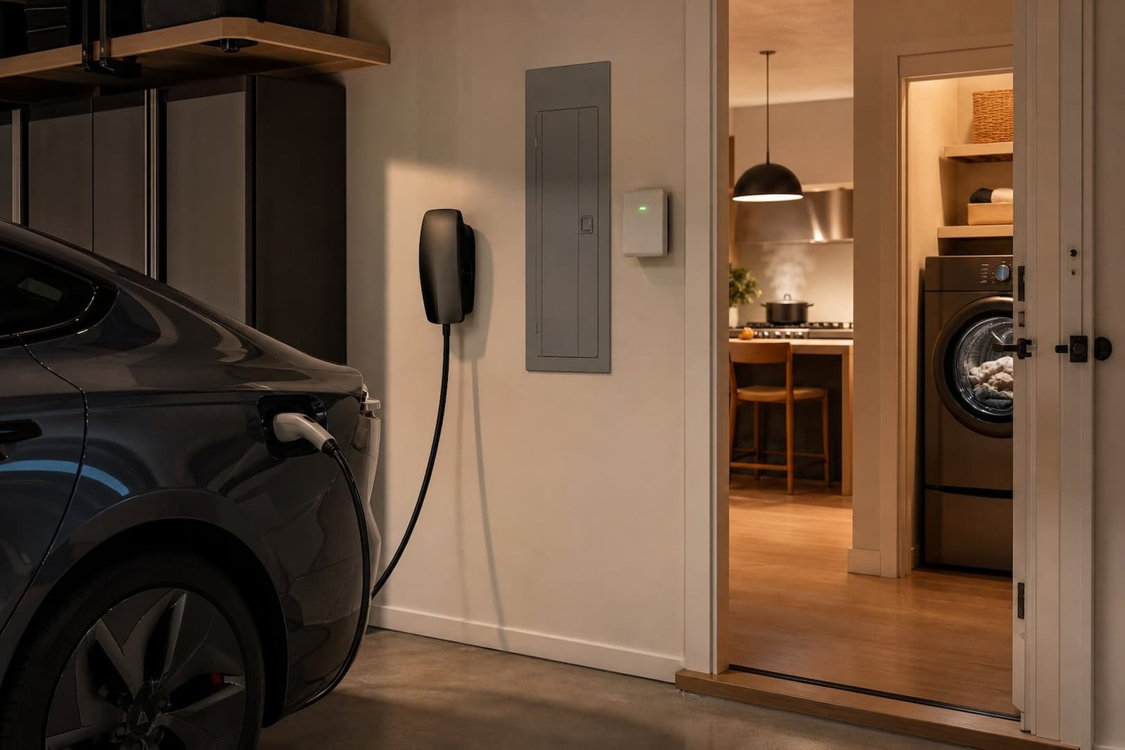 EV charging while other home electrical loads are in use