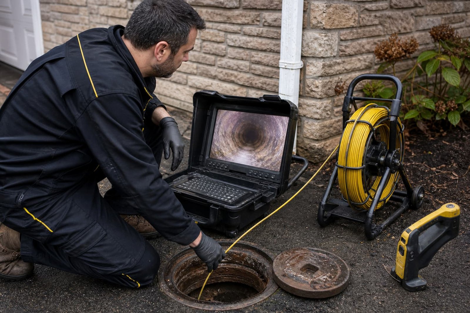 Professional sewer camera inspection in san francisco work area and equipment