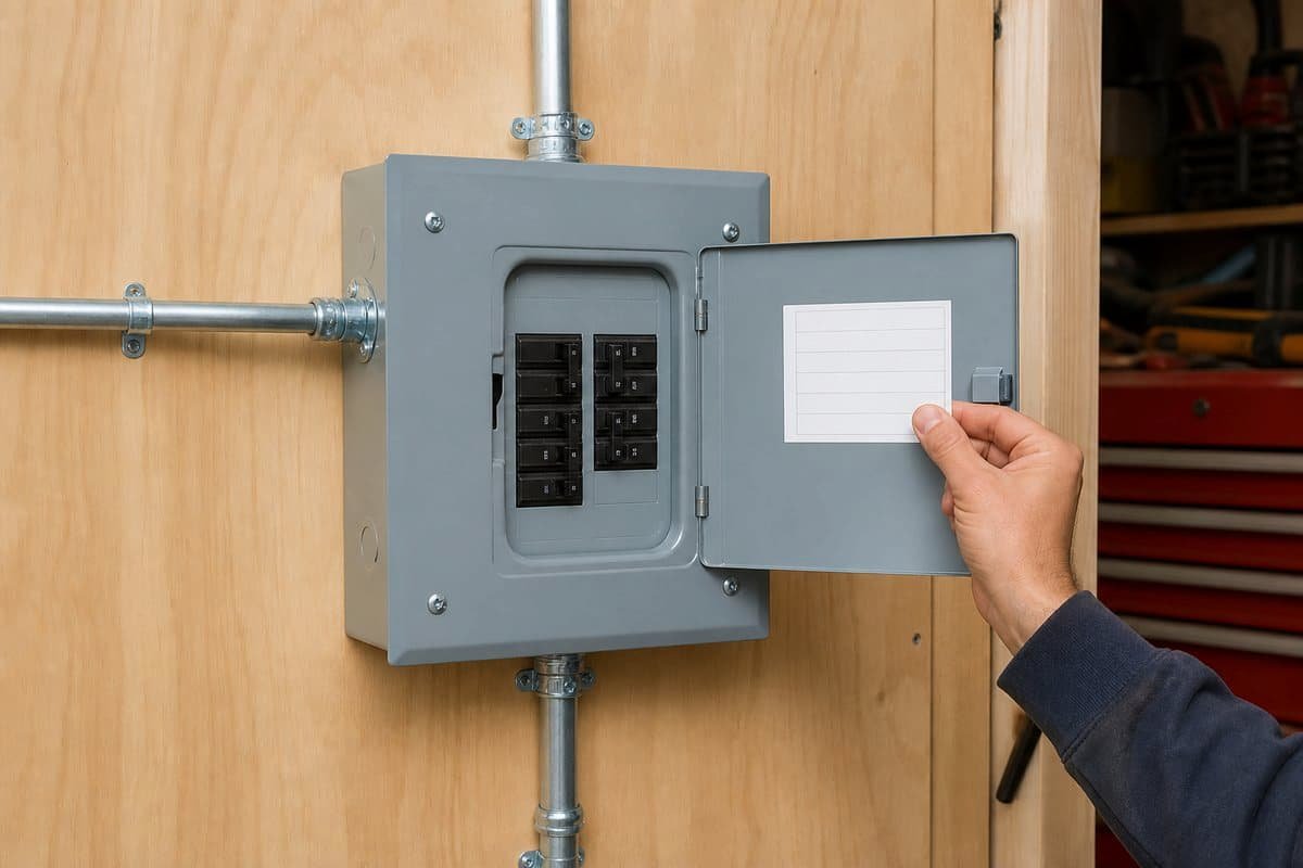 New electrical subpanel installed with orderly branch circuits