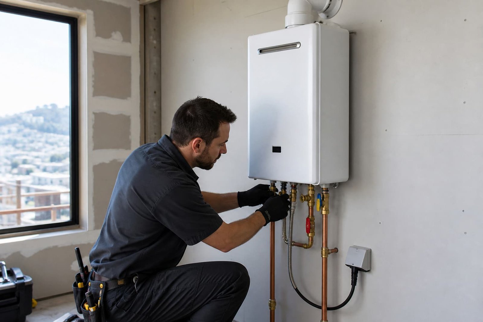 Tankless Water Heater Installation in San Francisco service assessment by a plumber