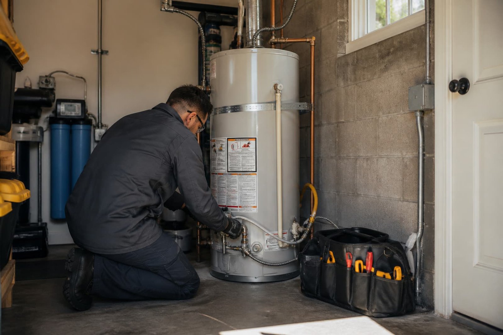 Professional water heater replacement in san francisco work area and equipment