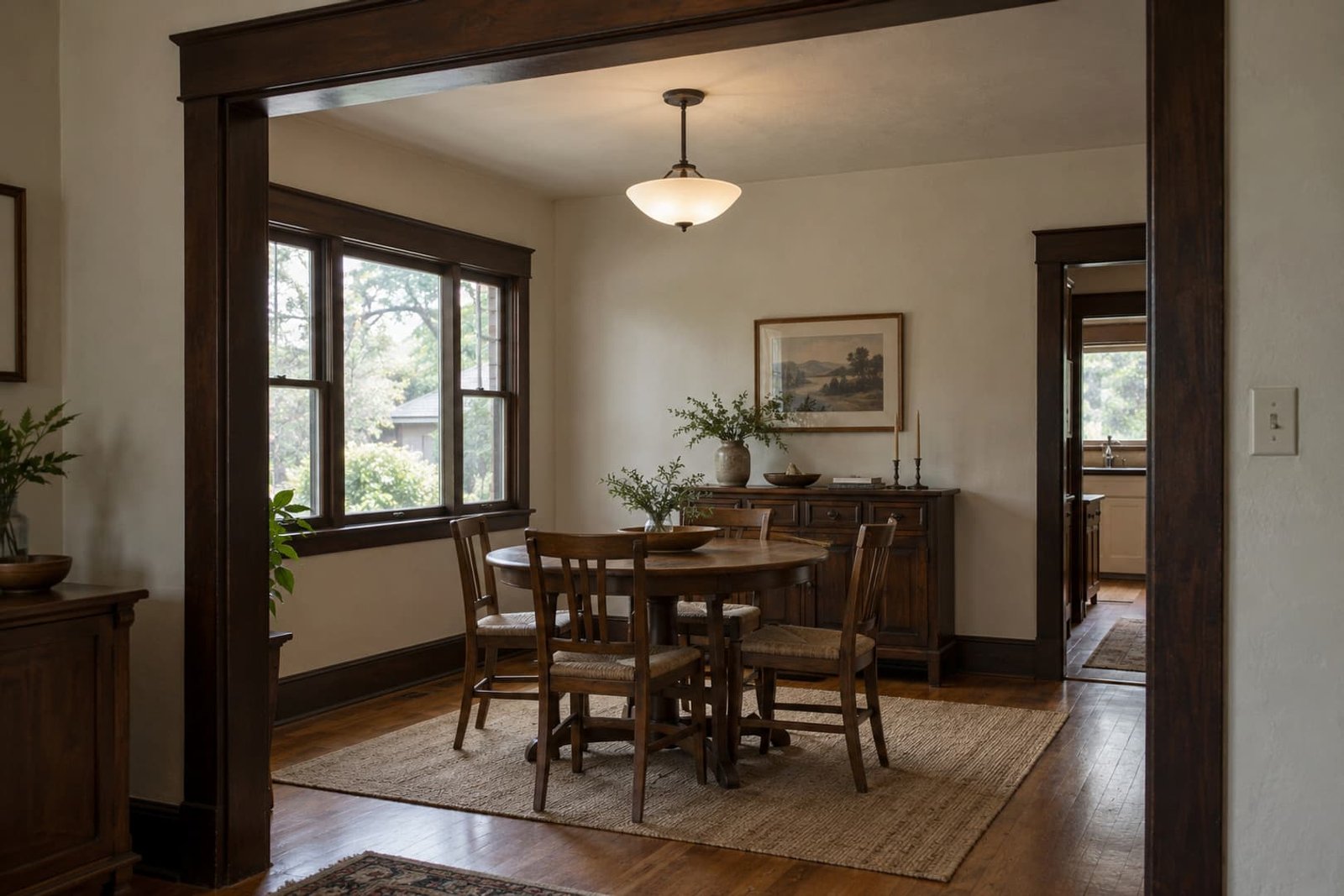 Finished room with timber trim and ceiling lighting